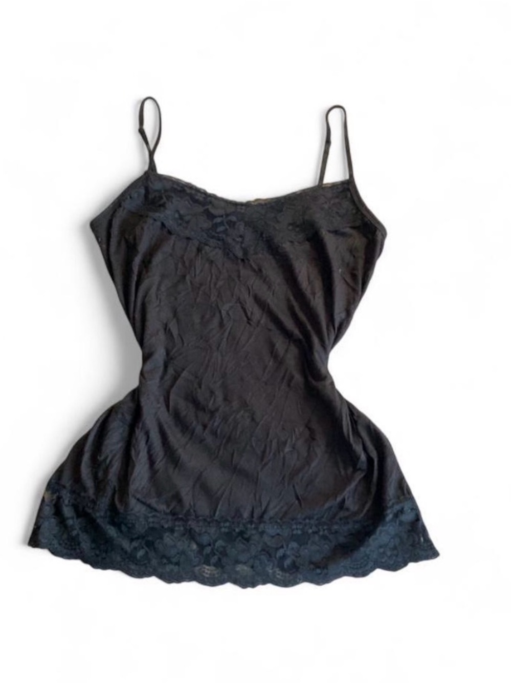Maurices Black Lace-Trim Slip Camisole